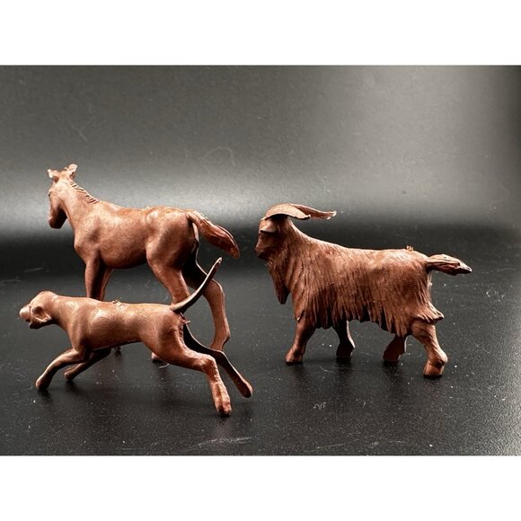 Allstate Marx Happi Time Farm Playset 1959 Auburn Red Horse Goat Dog Tim Mee PPC - Picture 9 of 16